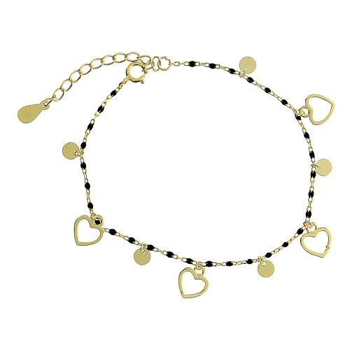 Golden 925 silver heart bracelet 19 cm 3