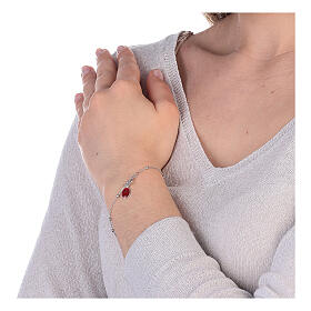 Bracelet Vierge Miraculeuse émaillée rouge argent 925