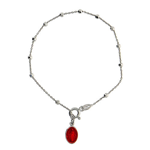 Miraculous Mary bracelet 925 silver, red enamel 1