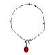 Miraculous Mary bracelet 925 silver, red enamel s1