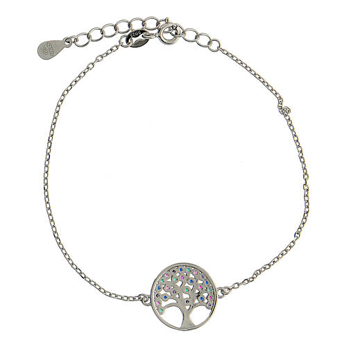 Tree of Life bracelet in 925 silver with coloured zirconia 3