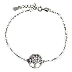 Bracciale Albero della Vita argento 925 zirconi colorati