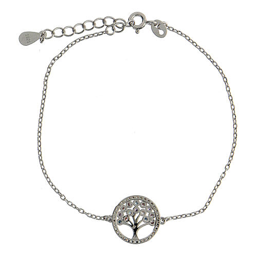 Bracelet 22 cm 925 silver Tree of Life cubic zirconia 3