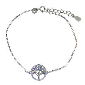 Tree of Life charm bracelet 925 silver 22 cm zircons
