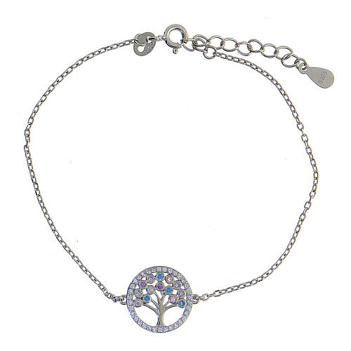 Tree of Life charm bracelet 925 silver 22 cm zircons 1