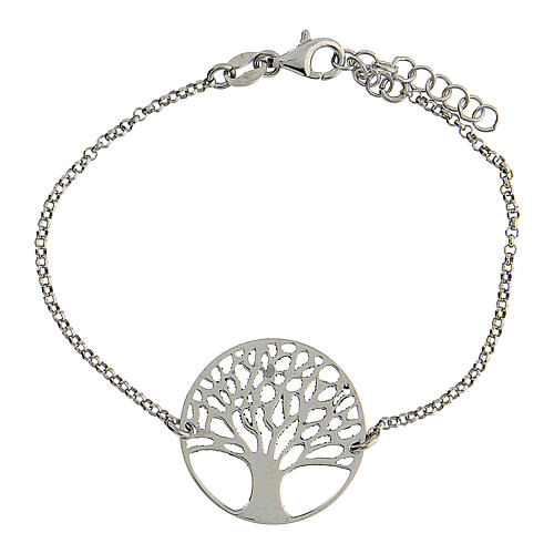 Bracelet in 925 silver with blue diamond Tree of Life medal 3