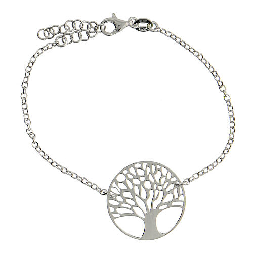 Pulsera plata 925 medalla árbol vida 3 cm circunferencia 19 cm 3