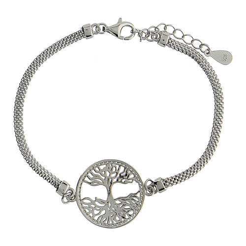 Bracelet of the Tree of Life, white zircons, 925 silver, 20 cm 3