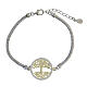 Bracelet of the Tree of Life, gold plated, white zircons, 925 silver, 20 cm s1