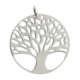 Colgante plata árbol de la vida diamantado diámetro 3,5 cm