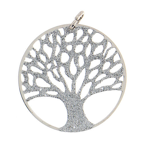 Colgante plata árbol de la vida diamantado diámetro 3,5 cm 1