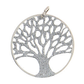 Ciondolo argento albero della vita diamantato diametro 3,5 cm