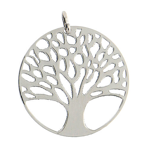Ciondolo argento albero della vita diamantato diametro 3,5 cm 2