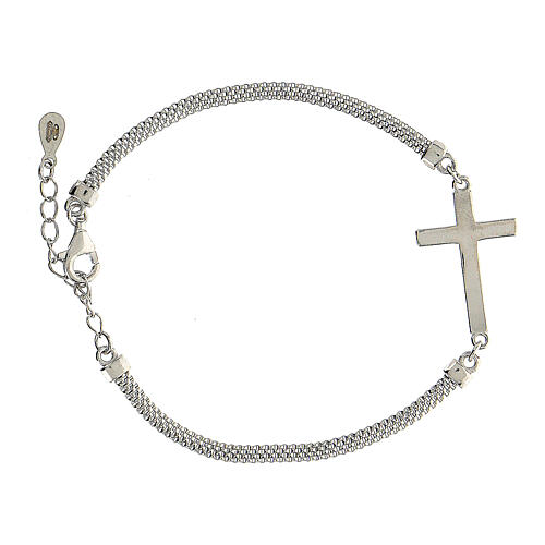 Pulseira prata 925 com cruz 20 cm 3