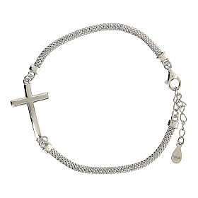 Silver bracelet with crucifix pendant 20 cm