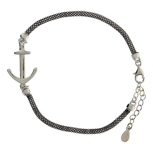Bracelet with anchor, ruthenium-plated 925 silver, 22 cm 3