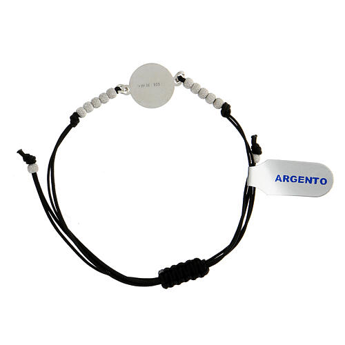 Armband mit Kordel und kleiner Tau-Medaille aus Silber 800 2