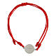 Bransoletka czerwony sznurek, srebrny medalik 925, krzyż maltański s2