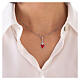 Solid red ex-voto heart, 925 silver charm s2