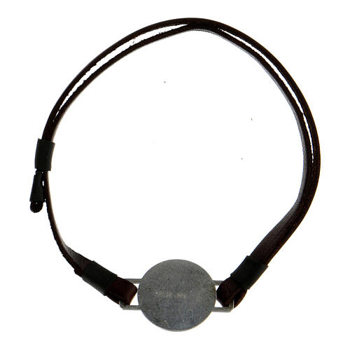 Bracciale cordino argento 800 rodiato tau 3