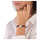 Bracciale cordino argento 800 rodiato tau s2