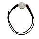 Leder-Armband mit kleiner Medaille aus rhodiniertem Silber 800 mit Darstellung vom Heiligsten Herzen s1