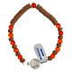 Single decade rosary bracelet with agate beads, rubber discs and 925 silver medal, Chi-Rho and Virgin with Child s1