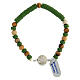 Single decade rosary bracelet with jasper beads, rubber discs and 925 silver medal, Chi-Rho and Virgin with Child s1