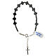 Bracelet of 925 silver with polished black hematite crosses and beads s2