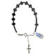 Bracciale in argento 925 ematite nera lucida croci s1