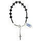 Bracciale in argento 925 ematite nera lucida croci s2