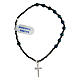 Bracelet with matte hematite beads and cross of 925 silver s1