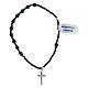 Bracelet with matte hematite beads and cross of 925 silver s3