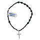 Matte hematite bracelet and 925 silver cross s1