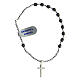 Bracelet with single decade beads of grey hematite and cross of 925 silver s3