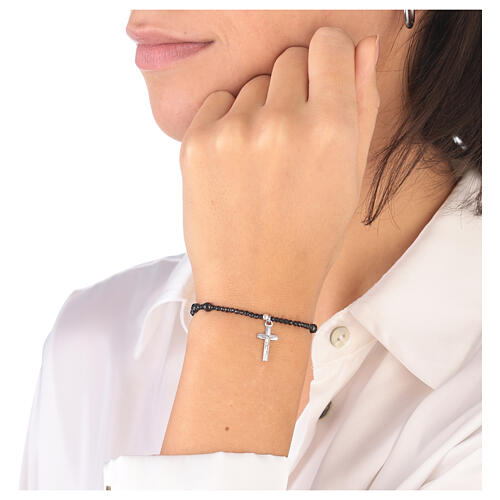 Armband-Hämatit mit Kreuz aus Silber 925 2