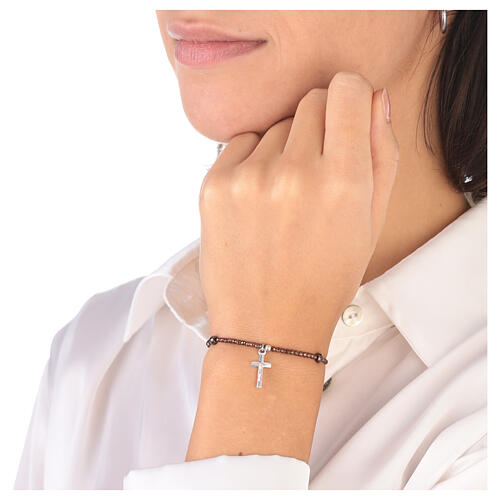Bracciale argento 925 e ematite marrone 2