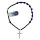 Rosary bracelet with blue crystal single decade, hematite beads and 925 silver cross s3