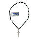Rosary bracelet with white crystal single decade, hematite beads and 925 silver cross s3