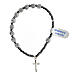 Rosary bracelet with faceted grey hematite beads and 925 silver cross s1