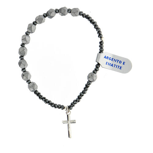 Bracciale ematite sassotto grigio argento 925 1