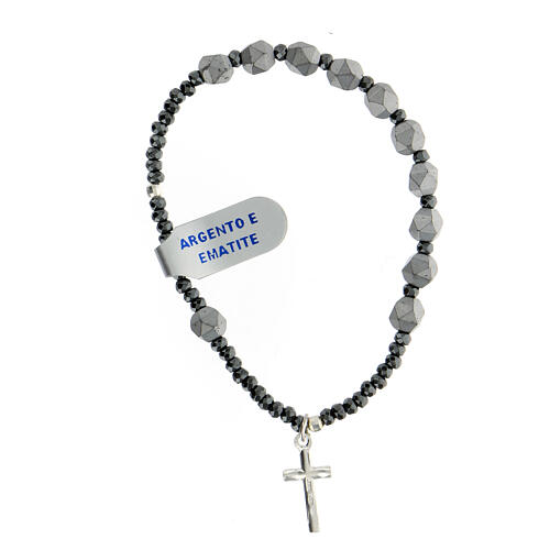 Bracciale ematite sassotto grigio argento 925 3