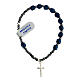 Rosary bracelet with faceted blue hematite beads and 925 silver cross s1