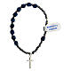 Rosary bracelet with faceted blue hematite beads and 925 silver cross s3