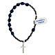 Bracciale sassotto ematite blu e croce argento 925 s3