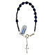 Bracelet of 925 silver with blue hematite single decade and silver cross s1