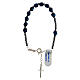 Bracelet of 925 silver with blue hematite single decade and silver cross s4