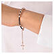 Bracelet of 925 silver with copper hematite single decade and coppery silver cross s3