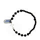 Bracelet with black wood beads and 925 silver cross s1