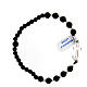 Bracelet with black wood beads and 925 silver cross s3